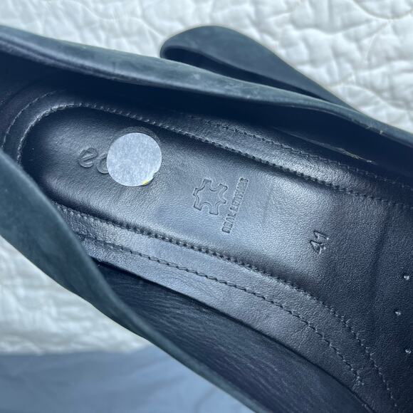 Ecco Womens Ballet Flats EU 41 US 10 Touch 2.0 Buffed Silver Black Leather Scale - Picture 5 of 8